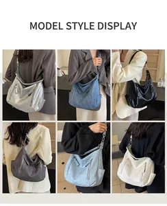Multiple views of large capacity faux leather hobo bag in six stylish colors for women