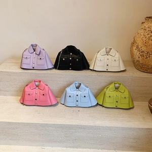 Creative Jacket Shape Crossbody Bag PU Leather Mini Shoulder Purse Silver Chain Metal Buttons Trendy Novelty For Women