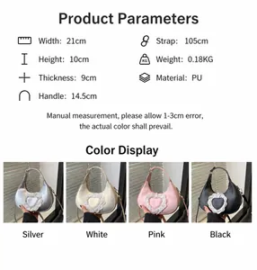 Tableau des tailles et dimensions pour le sac bandoulière en dentelle PU à cœur
