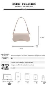 Detailed view of beige woven handbag with dimensions 25x11.5x6cm and PU leather texture