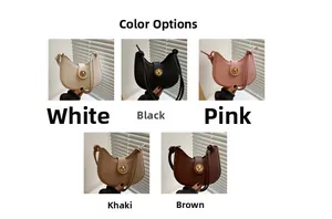 Chic crescent hobo bag collection in five solid colors with gold metal buckle closure