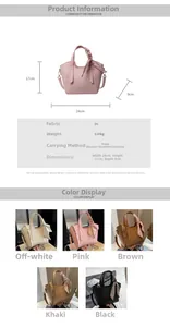 Detailed specs of PU leather bucket bag with dimensions and styling options