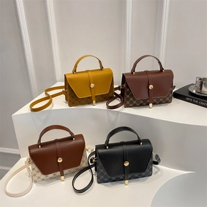 Bolso De Mano Para Mujer Estampado Monograma Retro Cuero PU Bandolera Mango Elegante Diario Viaje Tendencia Moda Dama