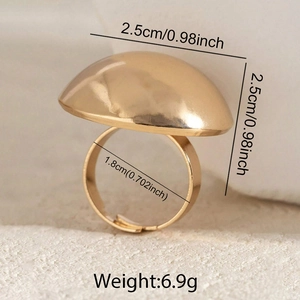 French vintage chubby sphere ring in 18k gold plated stainless steel with size specs