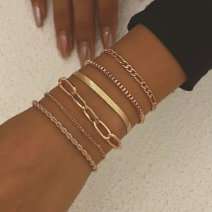 Minimalistische Edelstahl Armbänder Für Damen Gold Silber Vergoldet Mode Stapelbare Kettenglied Schmuck Geschenk