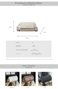 Size chart for textured PU leather cylinder bag with wide printed shoulder straps