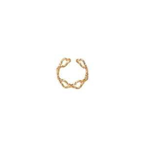 Elegant gold clover pattern open ring in minimalist stainless steel for women