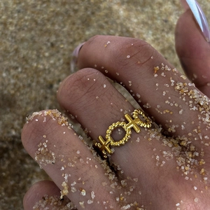 Anello XOXO In Acciaio Inossidabile Da Donna Regolabile Aperto Cavo Croce Cerchio Fascia Con Perline Gioielli Moda