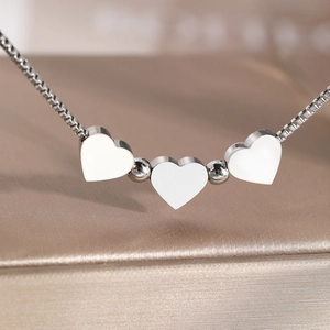 Stainless Steel Bracelet Heart Pendant Adjustable Box Chain Simple Elegant Jewelry For Women