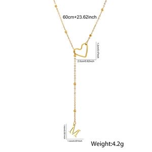 Spécifications détaillées de taille pour le collier en Y en acier doré avec pendentif M