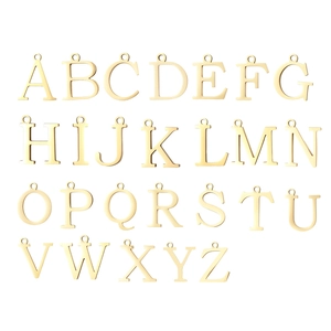 Ensemble de pendentifs lettres A-Z en acier inoxydable doré pour colliers femmes