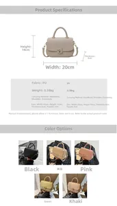 Détail du sac selle en cuir PU grainé avec boucle en J et bandoulière amovible réglable