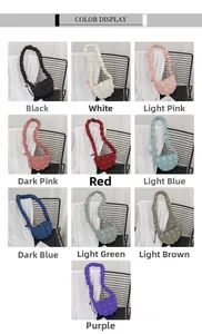Color options overview for the quilted puffer dumpling bag in ten vibrant stylish shades