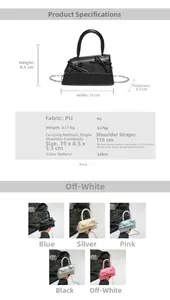 Detailed size guide and specifications for the mini PU crossbody bag with bow details