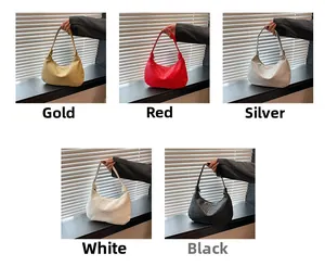 Detailed comparison of woven hobo bags in gold, red, silver, white, and black colors
