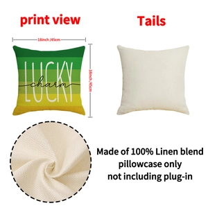 Linen blend green gradient lucky charm pillowcase set showing front and back views