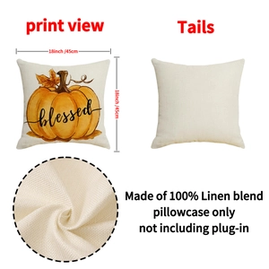 Fall maple pumpkin pillow cover with blessed script for Thanksgiving decor