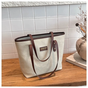 Vintage Faux Suede Large Capacity Tote Bag For Women Simple Urban Shoulder Bag Commuter Handbag With Zipper And Gold Rivets