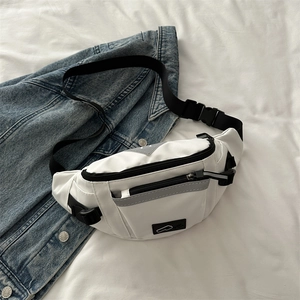 Sac Banane Sac De Poitrine En Nylon Avec Bande Réfléchissante Bandoulière Réglable Pour Sport Streetwear Unisexe