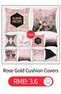 Detailed grid view of rose gold Christmas pillowcases with geometric and marble patterns