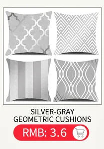 Detailed view of silver-grey geometric peach skin pillowcases with diverse patterns