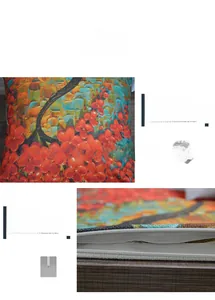 Detail view of digital floral print cushion cover featuring hidden zipper and fine stitching