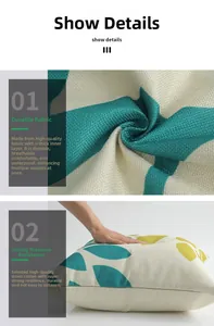 Detalle de funda de cojín de lino duradera con rayas verdes y textura de gran rebote