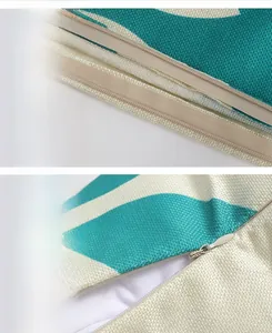 Primer plano de la textura de lino con costura limpia y cremallera invisible