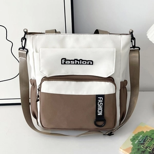 Women Large Capacity Nylon Crossbody Bag Trendy Tote For Student High School College Students Durable Shoulder Bag Multi Pocket Daily Handbag