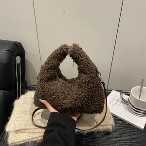 Borsa A Tracolla In Finta Pelle Di Pecora Per Donna Borsa A Mano In Peluche Con Tracolla Rimovibile Per Autunno Inverno
