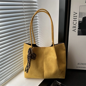 Grand Sac Cabas Similicuir Suédé Avec Pochette Intérieure Rétro Sac À Main Épaule Femme Pour Déplacement Urbain