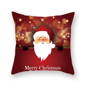 Détail de la taie d'oreiller de Noël rouge avec Père Noël et imprimé Merry Christmas