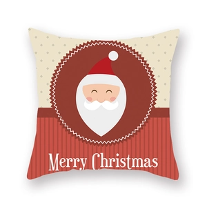 Détail du motif Père Noël et texte Merry Christmas sur une taie d'oreiller festive