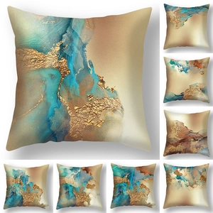 Fodera per Cuscino in Stile Nordico Con Motivo Geometrico Astratto in Marmo Stampa in Foglia d'Oro Federa Decorativa per Divano Soggiorno Decorazioni per la Casa