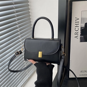 Vintage Solid Color PU Leather Small Square Crossbody Bag For Women Luxury Top Handle Handbag Shoulder Bag Daily Fashion Purse