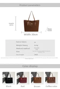 Detailed size chart for leopard print tote bag with dimensions 38x30x26cm in PU leather
