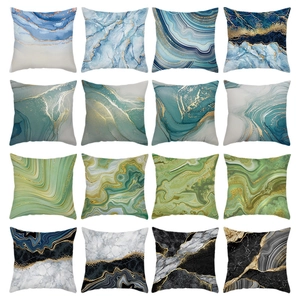 Decorative Cushion Cover Marble Printed Polyester Modern Pillow Case For Sofa Home Decor Geometric Abstract