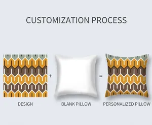 Detailed view of plush ginkgo leaf pillow cover with custom geometric wave pattern design