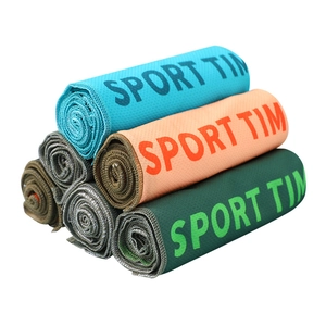Quick-dry cooling sports towels in vibrant colors with breathable mesh texture