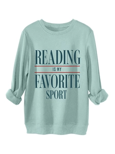 Detail of the ribbed cuffs and high-quality fabric on a mint green printed sweatshirt