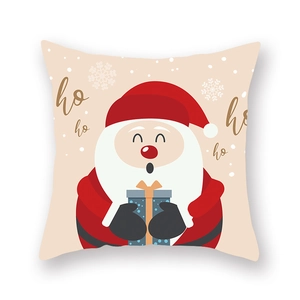 Christmas pillowcase featuring Santa Claus with a gift box and Ho Ho Ho text design
