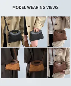 Collage of quilted crossbody bag in various colors shown as handheld and shoulder bag styles