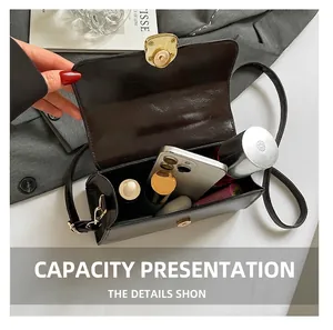Deep brown leather crossbody bag interior showing large capacity for phone and makeup