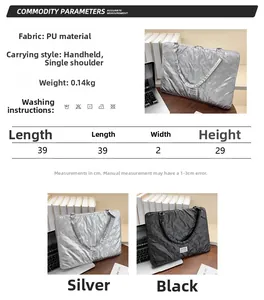 Size chart and specifications for the minimalist 16-inch PU leather laptop bag detail