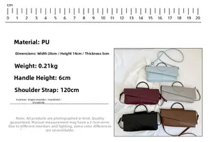 Detail view of animal skin texture PU handbag showing dimensions and multi-color options