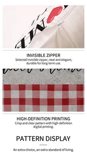 Detail of invisible zipper and high-definition digital printing on soft plush pillow cover