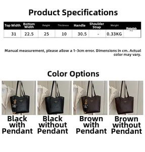 Detailed size specifications for large vintage PU leather tote bag with product dimensions