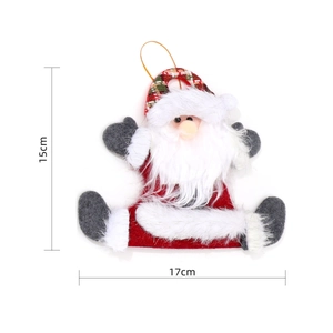 Détails des dimensions du père Noël en peluche rouge et blanc pour décorer le sapin
