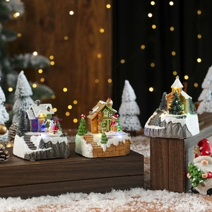 Village de Noël à LED avec maisons de neige lumineuses et décorations du Père Noël