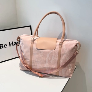 Large Capacity PU Travel Bag For Women Wrinkled Texture Handheld Shoulder Bag Waterproof Lightweight Luggage Duffle Bag For Business Trip